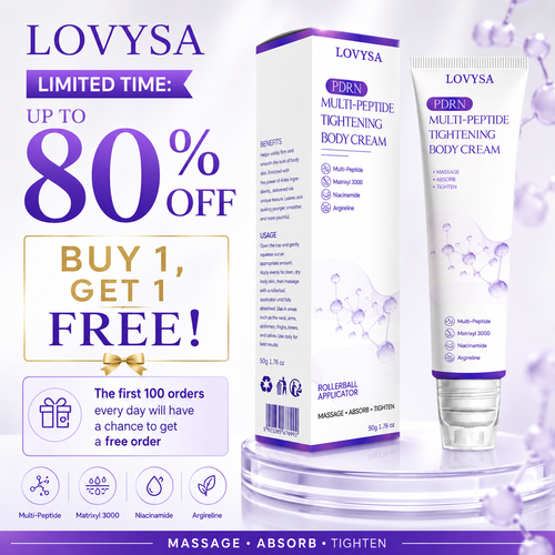 Lovysa™❤️PDRN Multi-Peptide Massaging Body Roller Cream- Anti-aging, Hydrating, Skin Firming & Lifting, Skin Repair, Even Tone, Acne and Dark Spot Treatment, Wart and Mole Removal, and Psoriasis Relief.