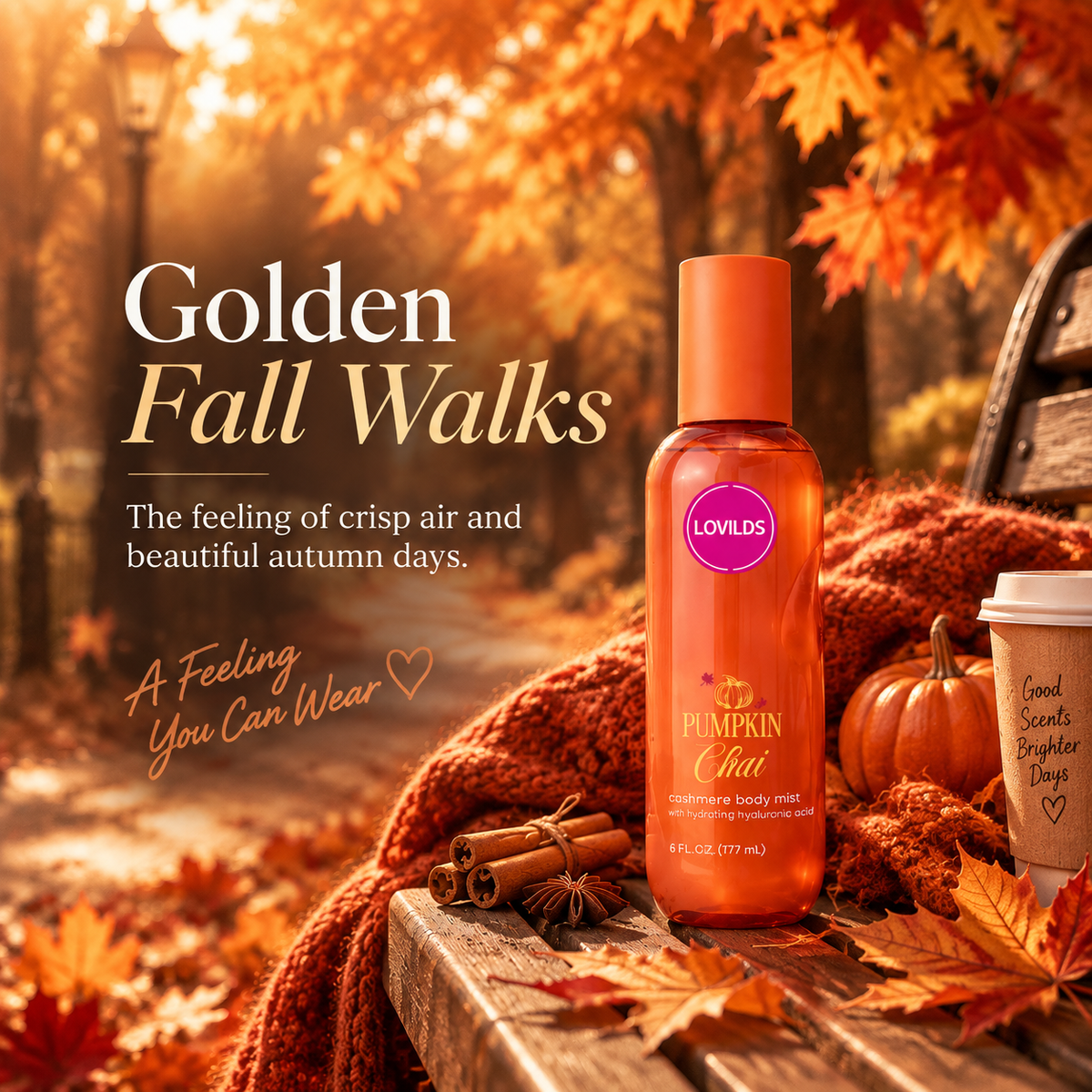 LOVILDS™ Cashmere Body Mist - Pumpkin Chai - 6 fl oz