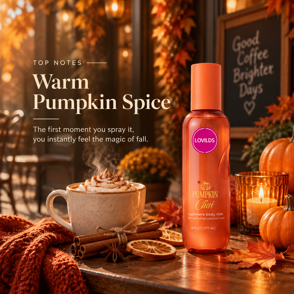 LOVILDS™ Cashmere Body Mist - Pumpkin Chai - 6 fl oz