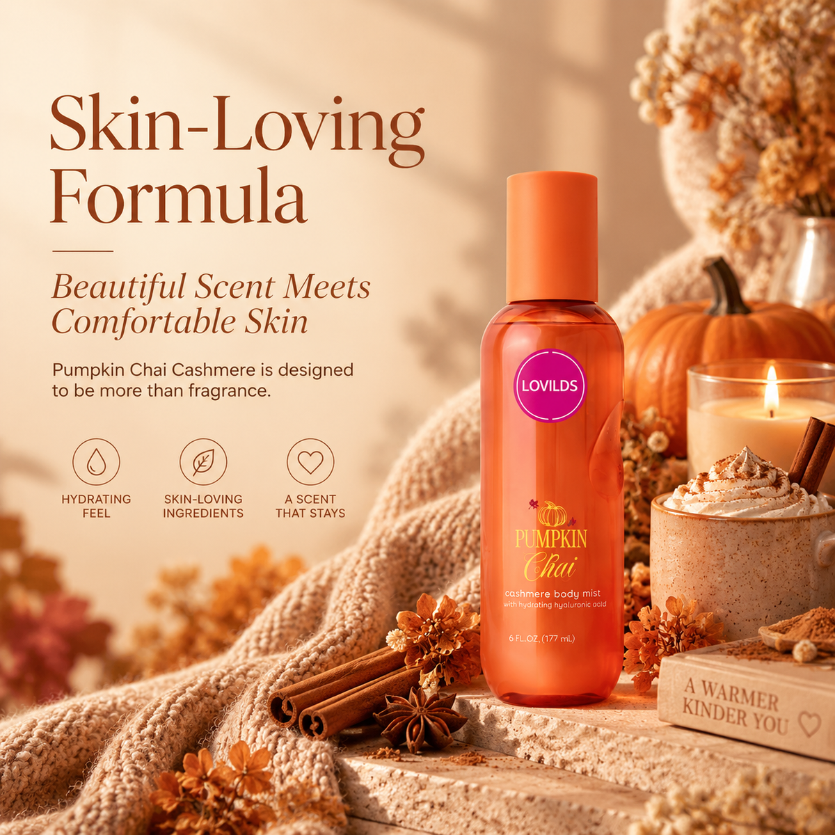 LOVILDS™ Cashmere Body Mist - Pumpkin Chai - 6 fl oz